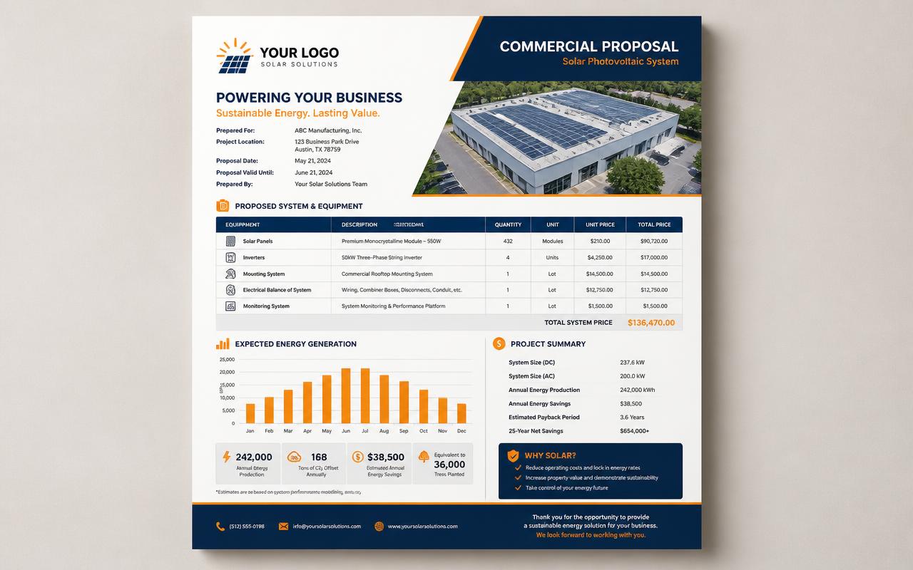 PDF gerado do software para energia solar Solar Pro